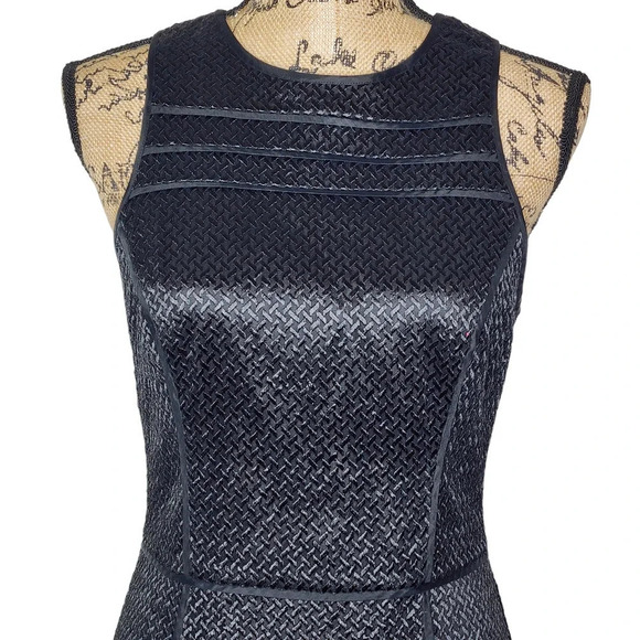 Banana Republic Monogram Womens Ribbed Mesh Knee Length Dress Size 6 Black New - Picture 10 of 12